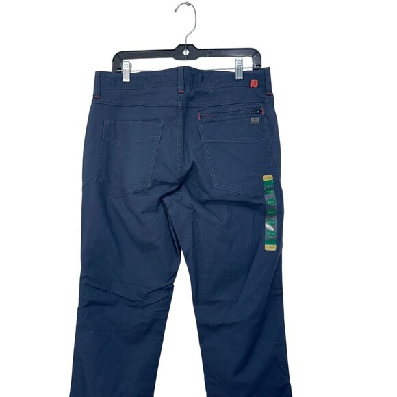 L.L. Bean Mens Navy Thin Canvas Straight-Leg Pants 32WX34IN Work Hiking Travel - Picture 11 of 13